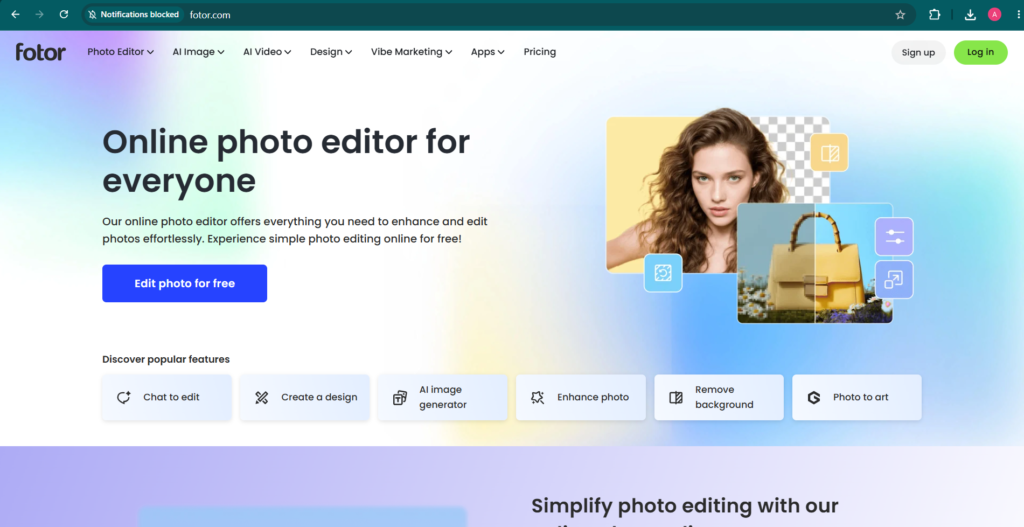 5. Fotor – Un outil de cartoonisation IA complet pour retoucher et transformer vos photos